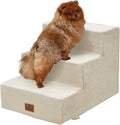 Dog Stairs for Bed 15" H, 3-Step Pet Steps for Small Dogs and Cats, Dog Steps for High Bed, Non-Slip Balanced Ramp