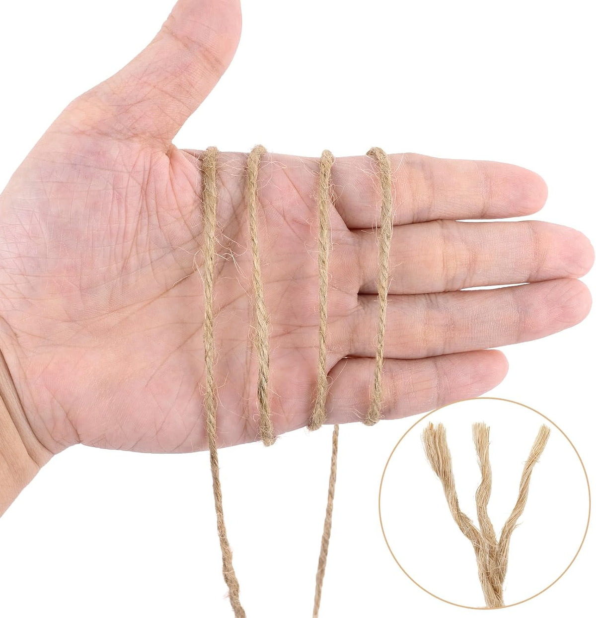 Natural Jute Twine String - 656 Feet 3mm Twine String for Crafts