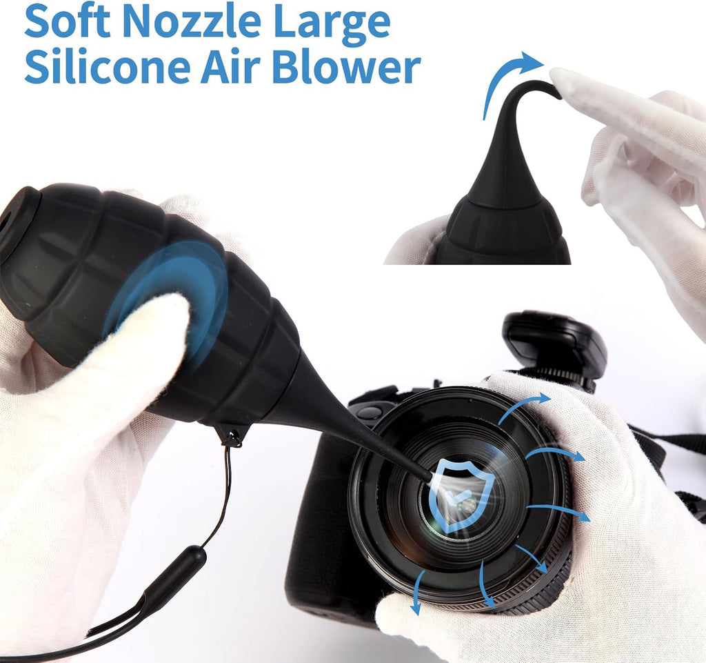 14-in-1 Camera Lens Cleaning Kit - Includes Advanced Large Silicone Air Blower, 2in1 Lens Cleaning Pen, Dry Swabs