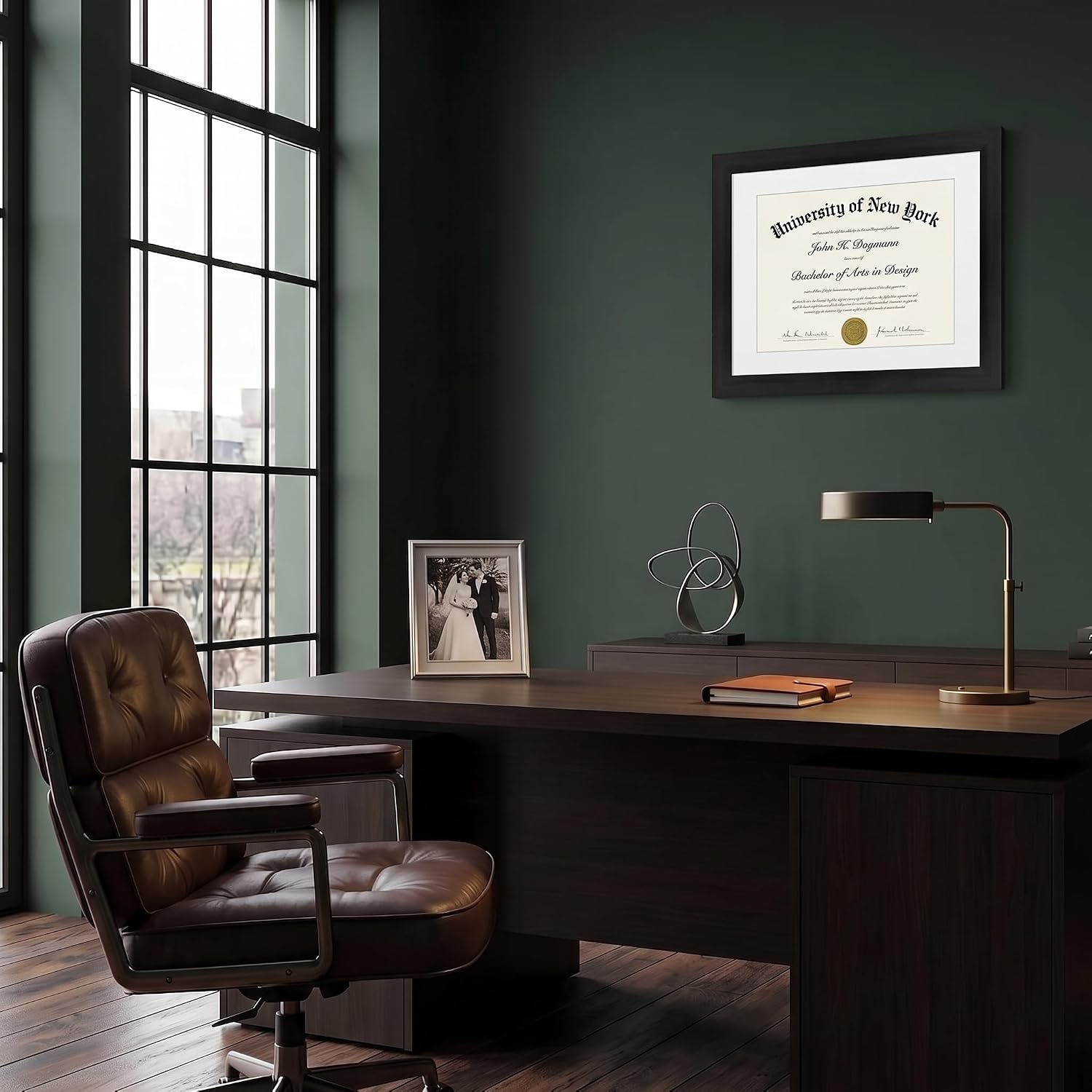 11x14 Diploma Frame with Shatter-Resistant Glass - Use as 8.5x11 Frame with Mat or Display 11x14 Documents Without