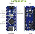 Nano V3.0 Board ATmega328P MCU CH340 USB-UART Chip 5pcs