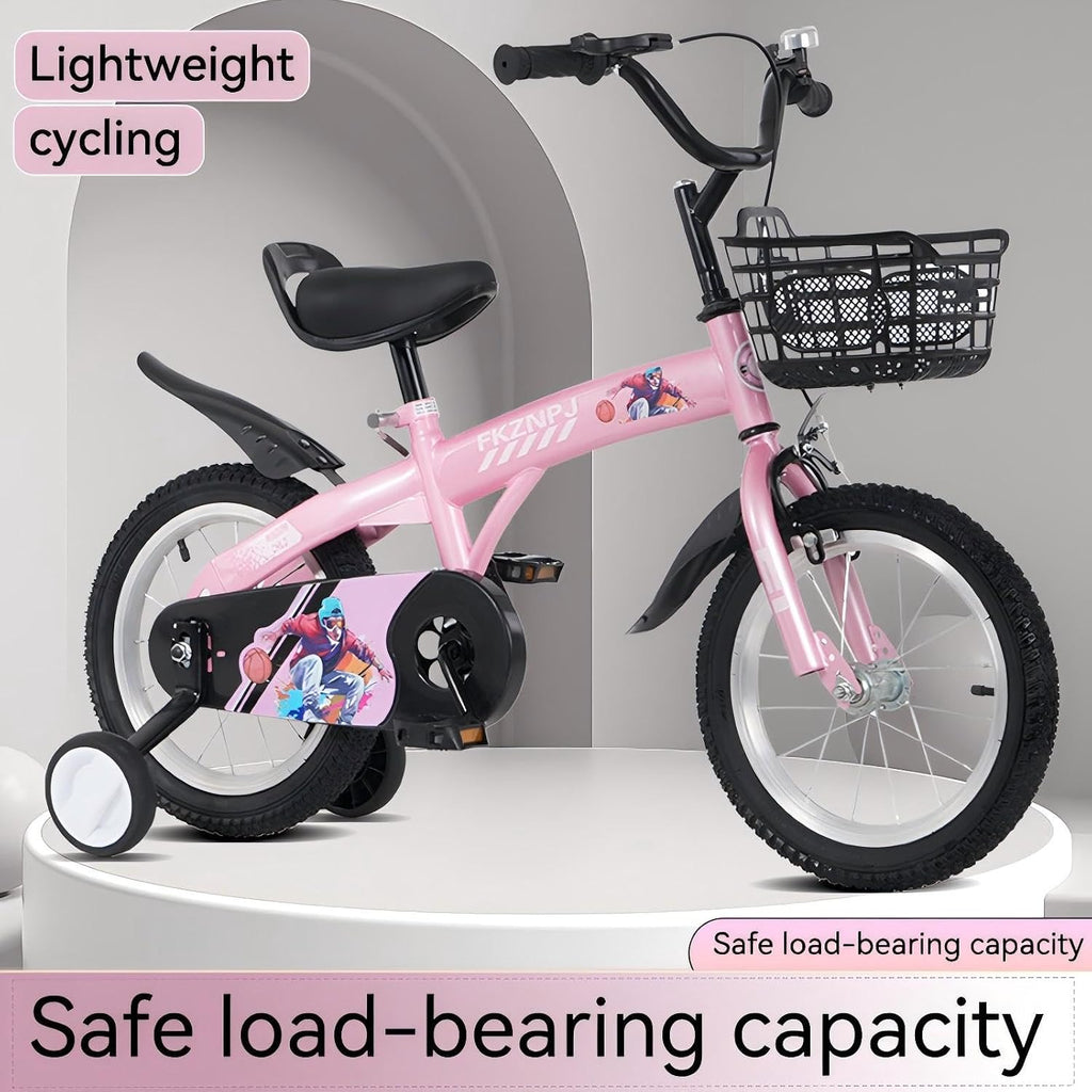 16 inch Kids Bike for Boys Girls Ages 4-8 Years, Children Bicycle with Training Wheels and Adjustable Seat, Steel