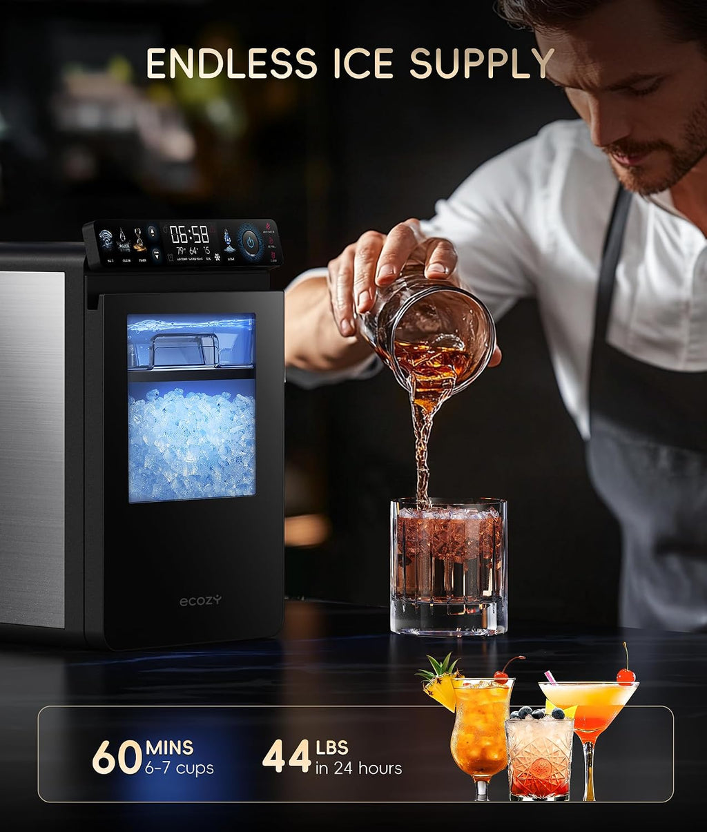Nugget Ice Maker Countertop, 44 lbs/24H Ice Machine with APP Control