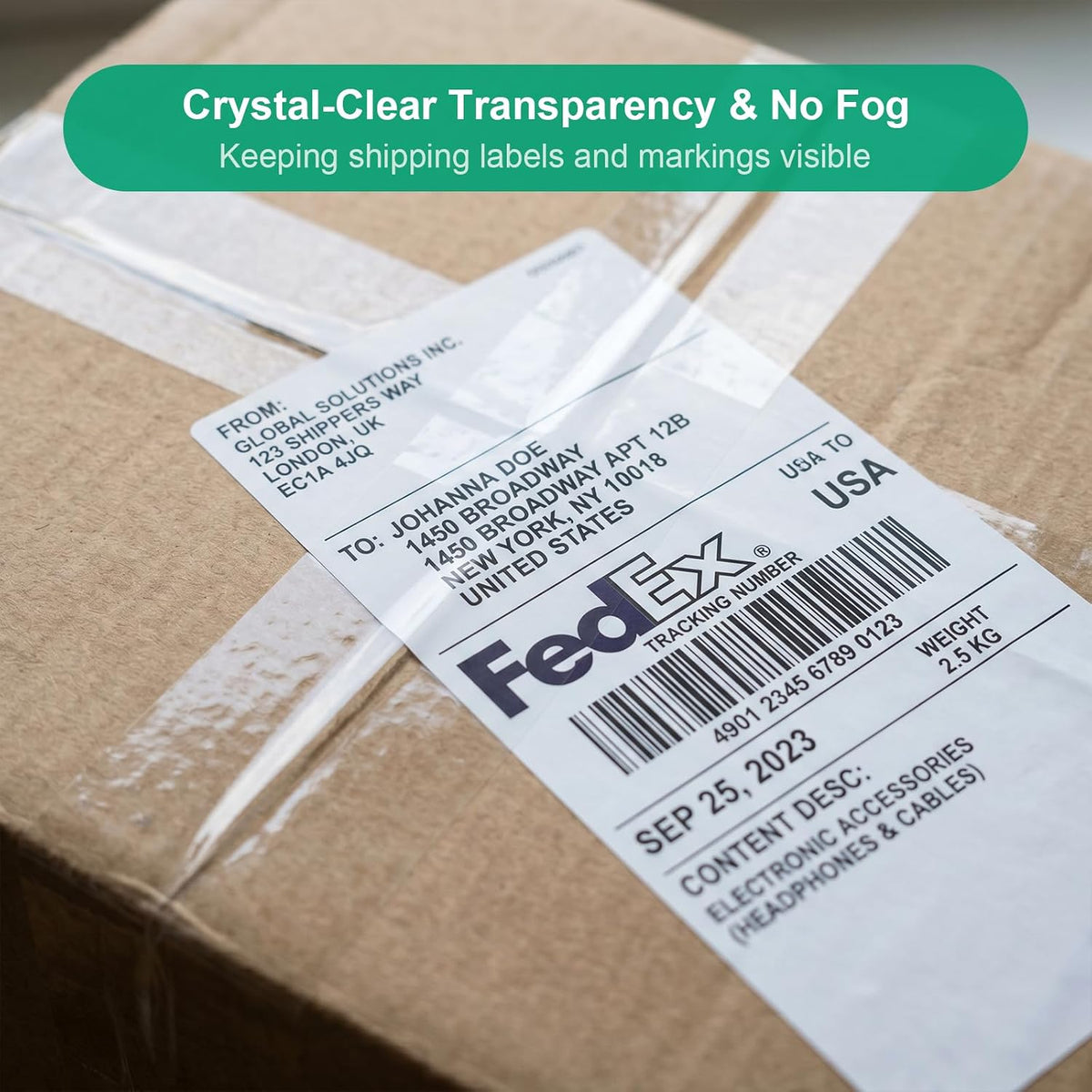 Clear Packing Tape Refills,Heavy Duty,6 Rolls,1.88" x 54.6 yd