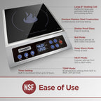 Portable Induction Cooktop Enhanced Version, One-Click Max Power 1800W Large Heating Coil Burner, Precise Temperature
