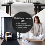 36" x 1200" (100 ft) Black and White Kraft Paper Roll Set