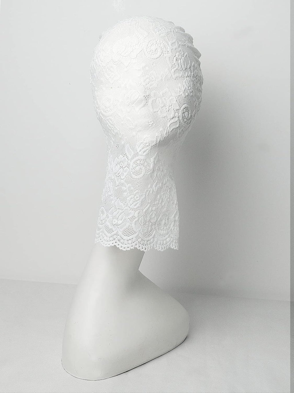 Lace Full Face Mask, Gothic Costume Accessory for Halloween, Black/White