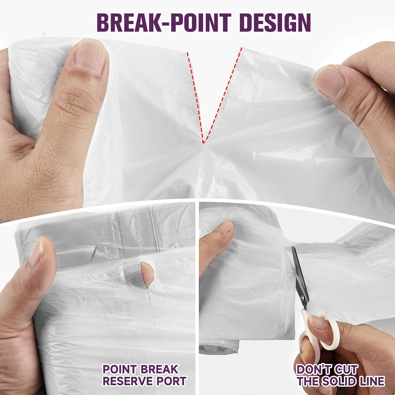2.6-Gallon Trash Bags Heavy Duty - Heihaily Drawstring Kitchen Garbage Bags for Office/Bathroom, Leak-Proof Design