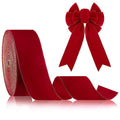 4" X 100 Yds Red Wide Wired Velvet Ribbon, Waterproof