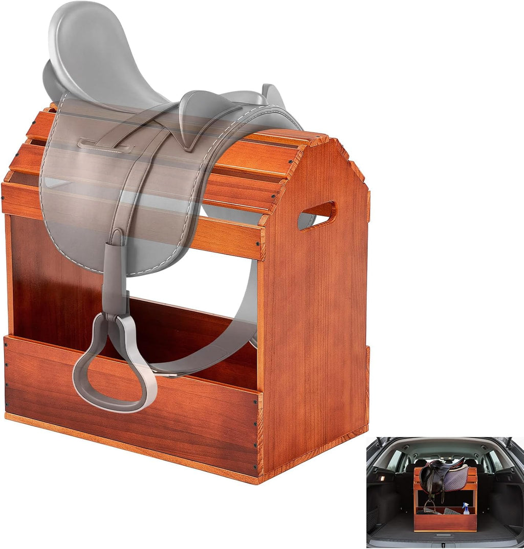 Pine Wood Arched Saddle Rack Stand 20x12x20in, Triangle