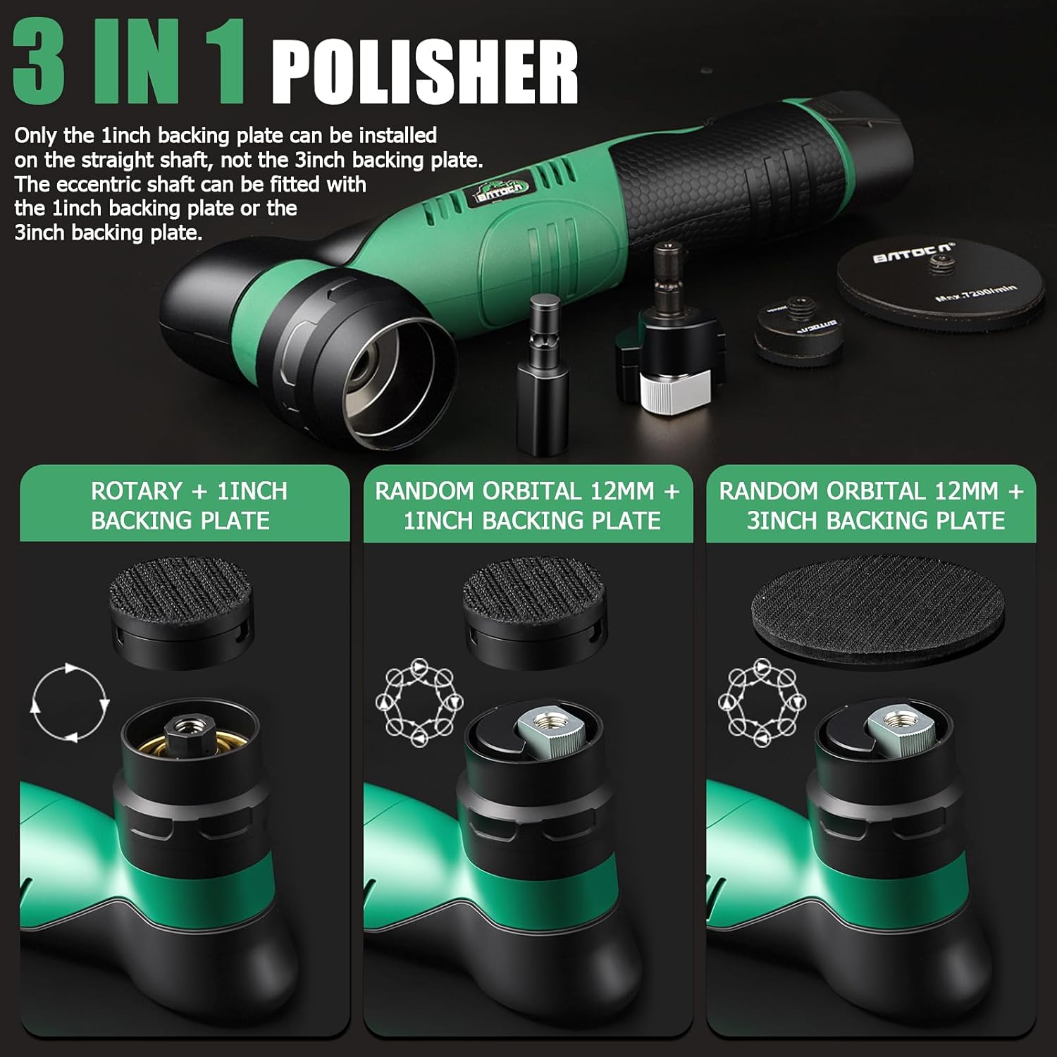 S5 Cordless Mini Car Polisher Buffer Sander Rotary & Dual Action | Small Polishing Machine Orbital 1 Inch 3 Inch