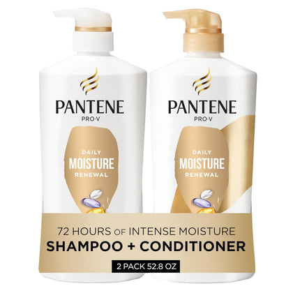 Shampoo & Conditioner Set, Daily Moisture Renewal - Pro-V Nutrients for Dry, Color-Treated, Straight to Curly Hair
