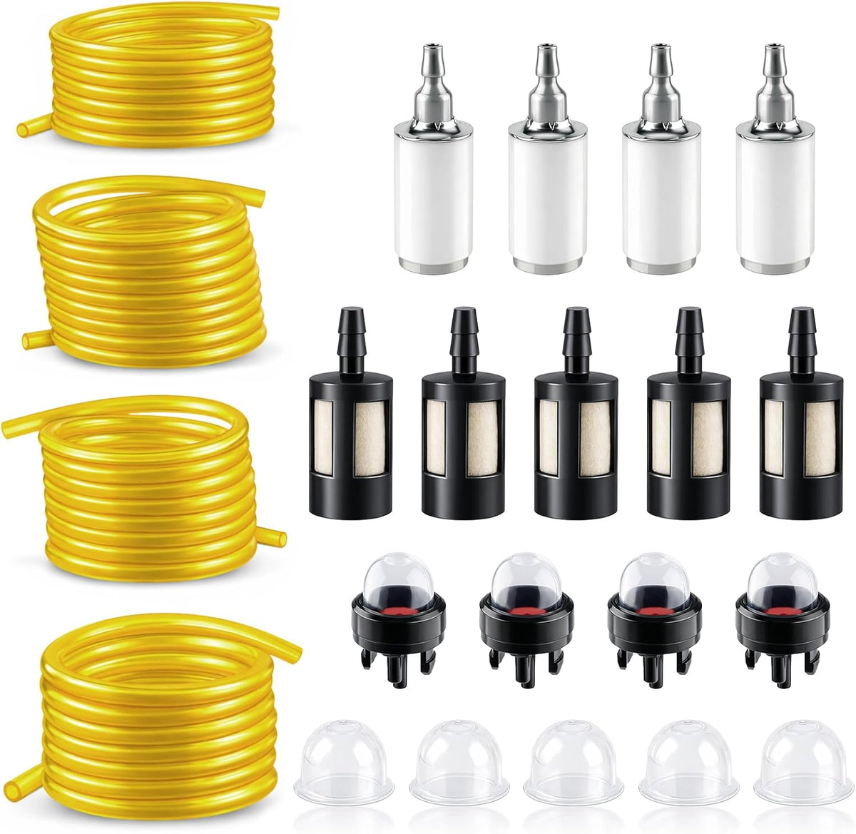 GoaMotors 4 Sizes 16 Feet Fuel Line Hose Primer Bulb Kit for Small Engine