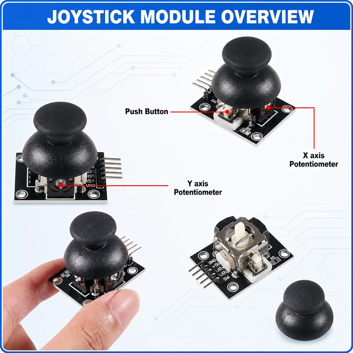 5-Pack Joystick Module KY-023, Dual-Axis XY Analog