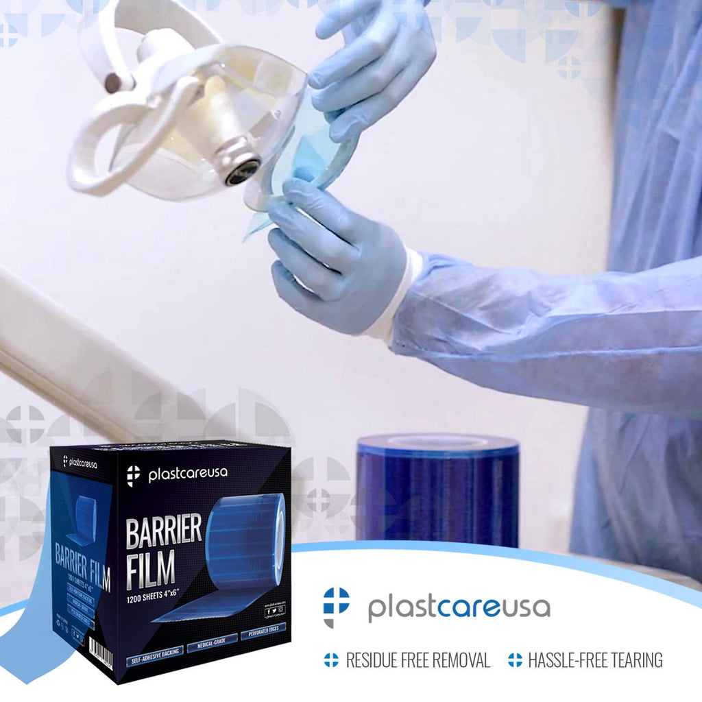 Blue Barrier Film Roll 4"x6" - 6.5nm Thickness Medical Grade Surface Protective Dental Barrier Film for Dental