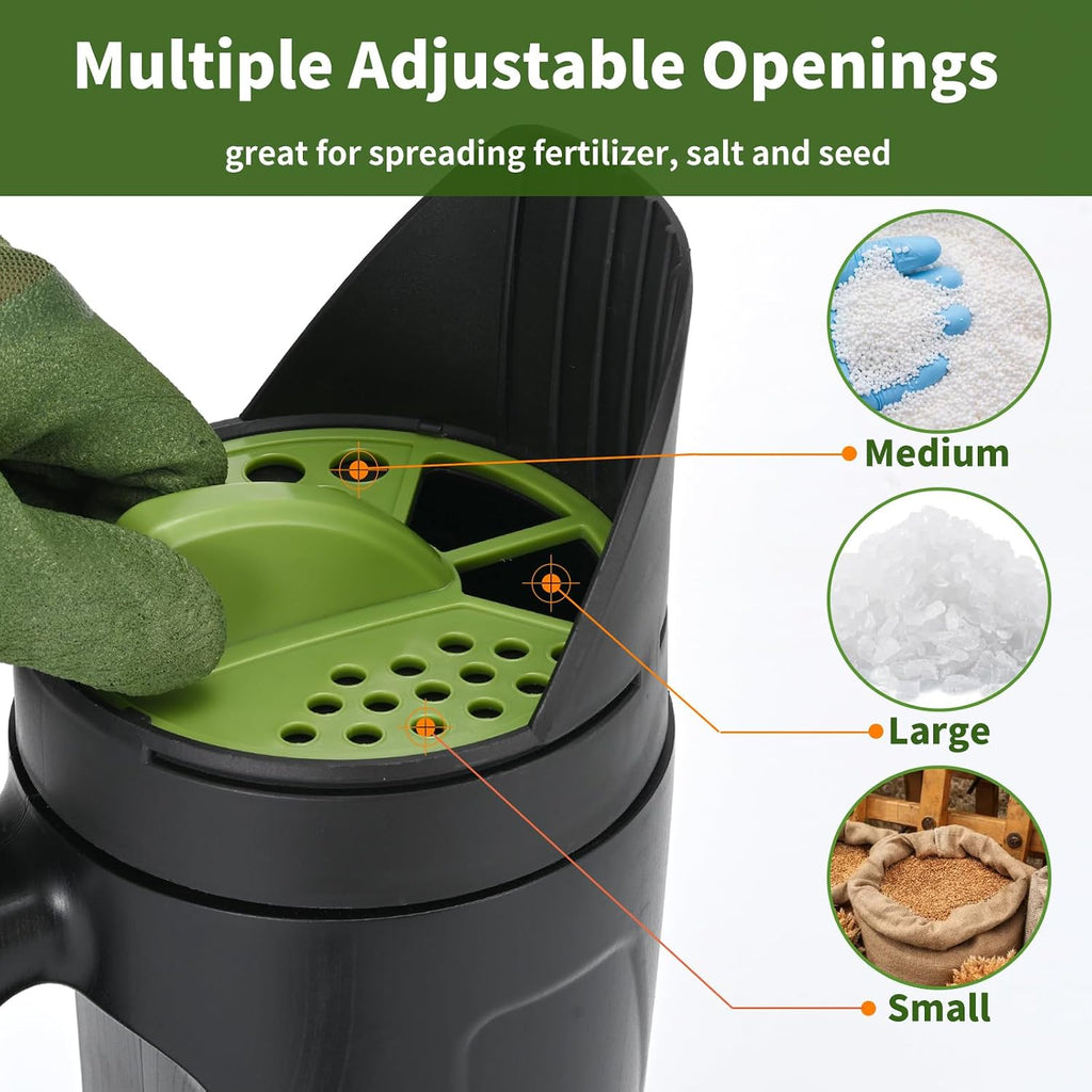 Seed Spreader Hand Held, Hand Spreader Lawn and Garden for Fertilizer Grass Seed Salt Ice Melt Earth Food, Seed
