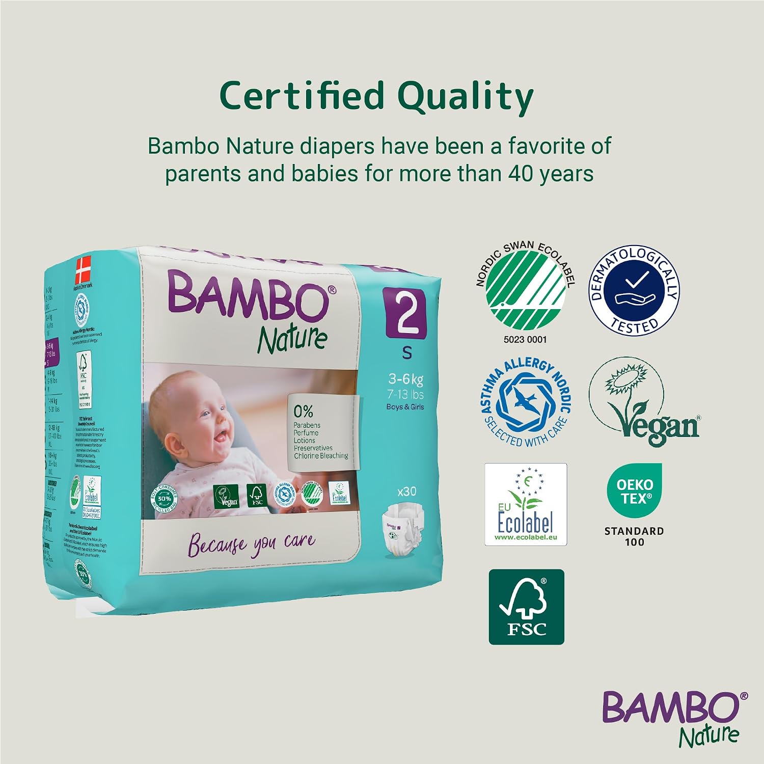 Hypoallergenic Baby Diapers, Eco-Labeled Diapers, Enhanced Leakage Protection, Totally Chlorine-Free, Skin Friendly