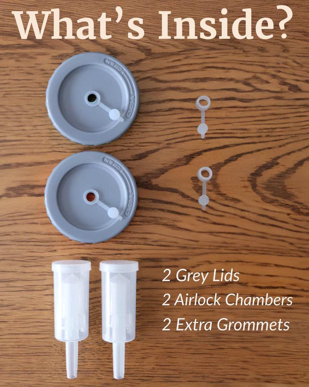 Mason Jar Fermentation Lids - Easy to Use Fermenting Lids for Wide Mouth Mason Jars - Make Delicious Sauerkraut &