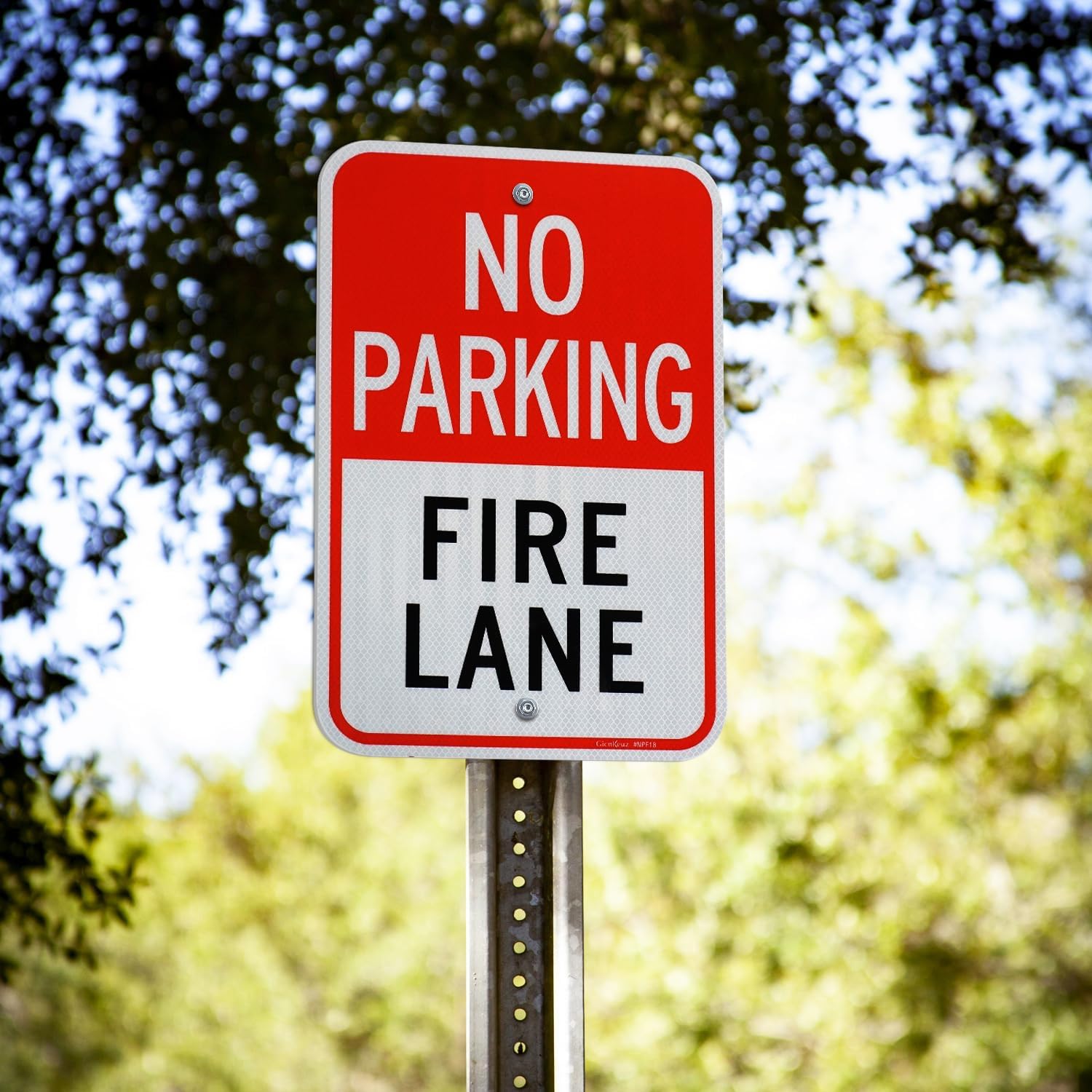 Large No Parking Fire Lane Sign, 18x12 Inches No Parking Sign, Engineer Grade Reflective Aluminum, Fade
