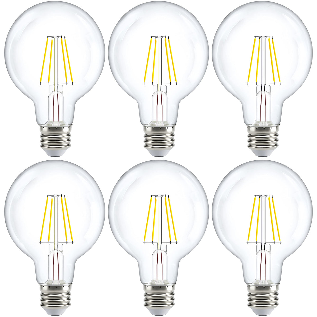 Sunco 6 Pack G25 LED Globe Light Bulbs for Vanity, 5W, 3000K
