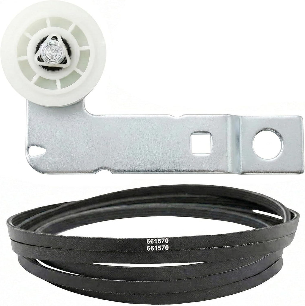 661570 Dryer Drum Belt & W10837240 Dryer Idler Pulley by Seentech - Exact fit Whirlpool Kenmore Dryers - Replaces