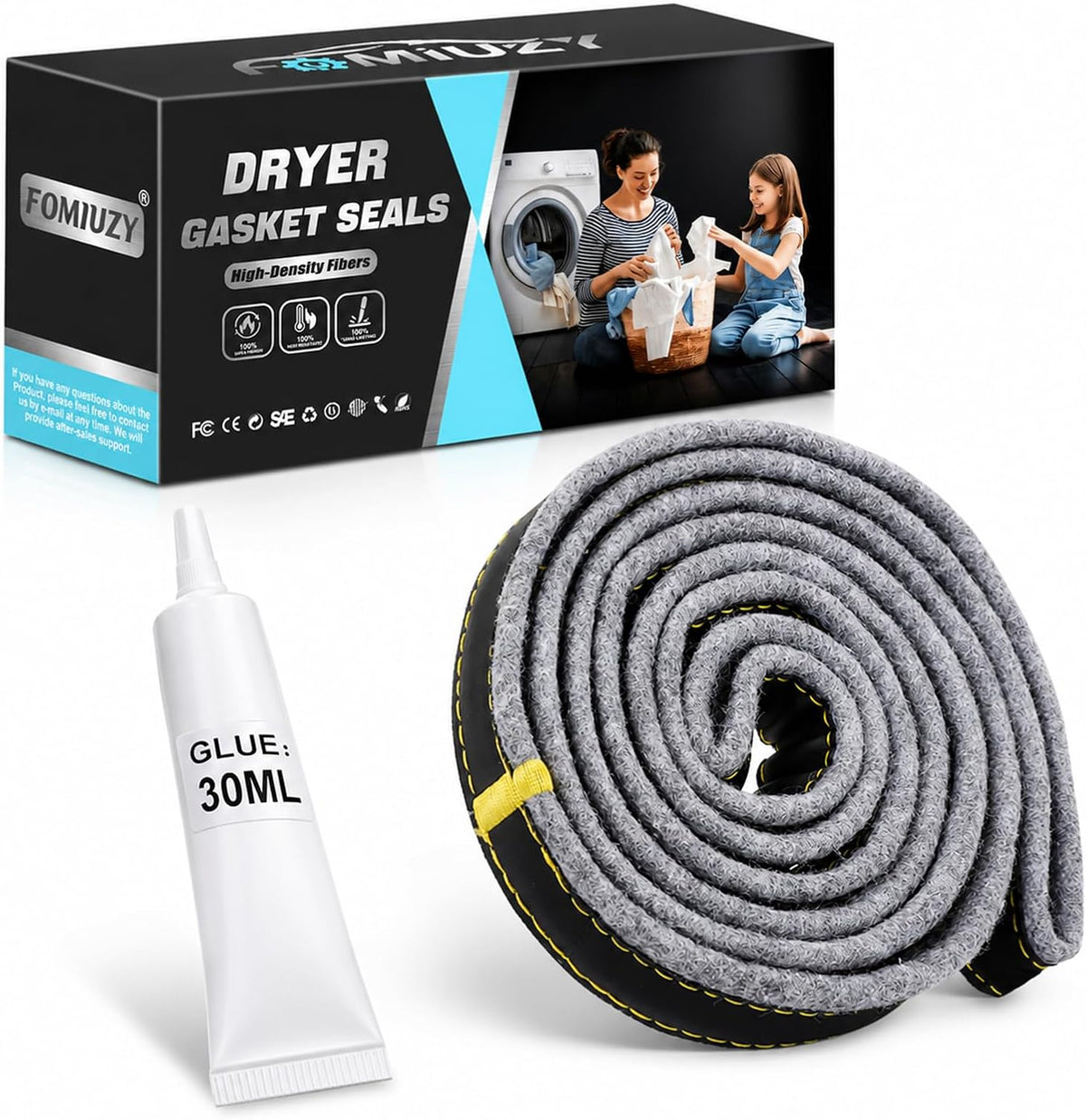 Dryer Drum Felt Gasket Seal Repair Replacement Kit DC97-07618A Fit for Samsung DV42H5200EP/A3 DV50K8600EV/A3 DV52J8700GP/A2 DV50K7500EV/A3 DV45K7600EW/A3 DV48J7700EW/A2 DV45H6300EG/A3 & More