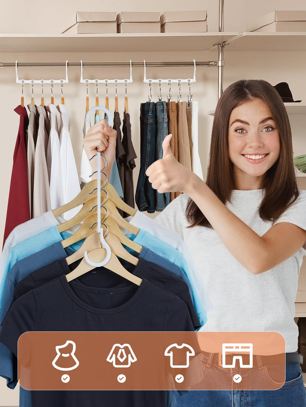 White Magic Space Saving Hangers, Premium Smart Hanger Organizer
