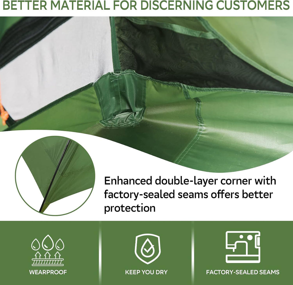 1/1.5/2/3/4/6 Person Lightweight Backpacking Tent, Camping Tent | Aluminum Pole, PU 5000, Easy Setup Tent