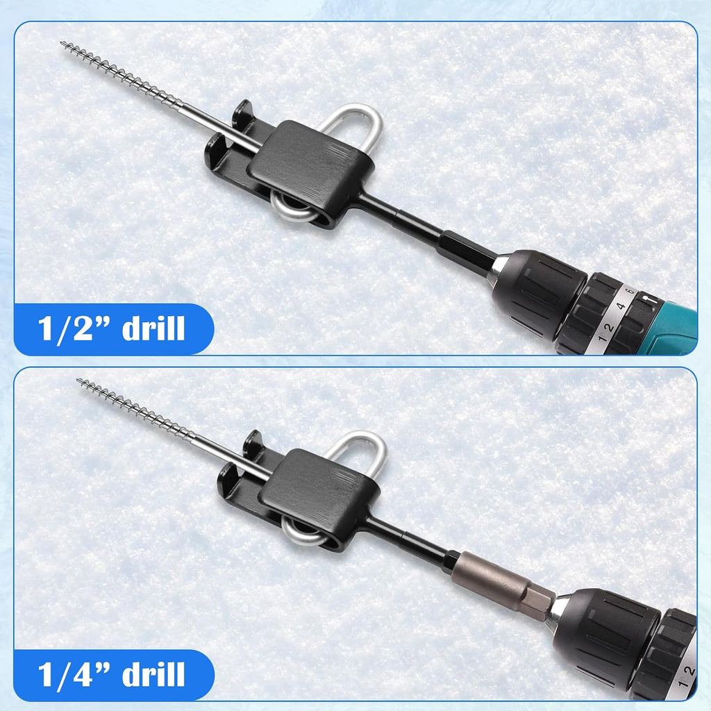 14 PCS Ice Anchor Drill Adapter Kit Universal Ice Anchor Tool Auger Ice Fishing Anchor Adapter Ice Shanty Anchors for