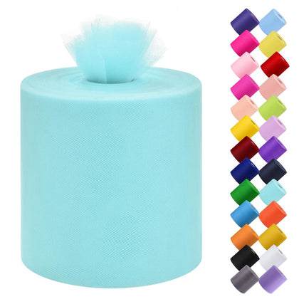 Tulle Fabric Roll, 6” by 200 Yards Tulle Roll(Turquoise)