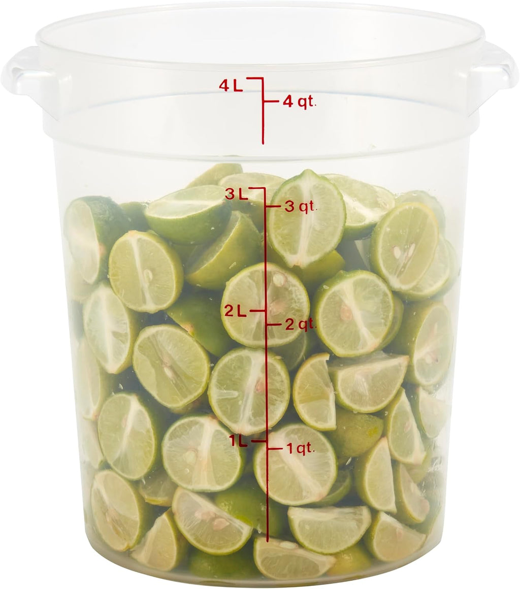 4 Quart (QT) Food Storage Container (No Lid) - Restaurant Food Grade Bucket - for Dough Proofing and Brining