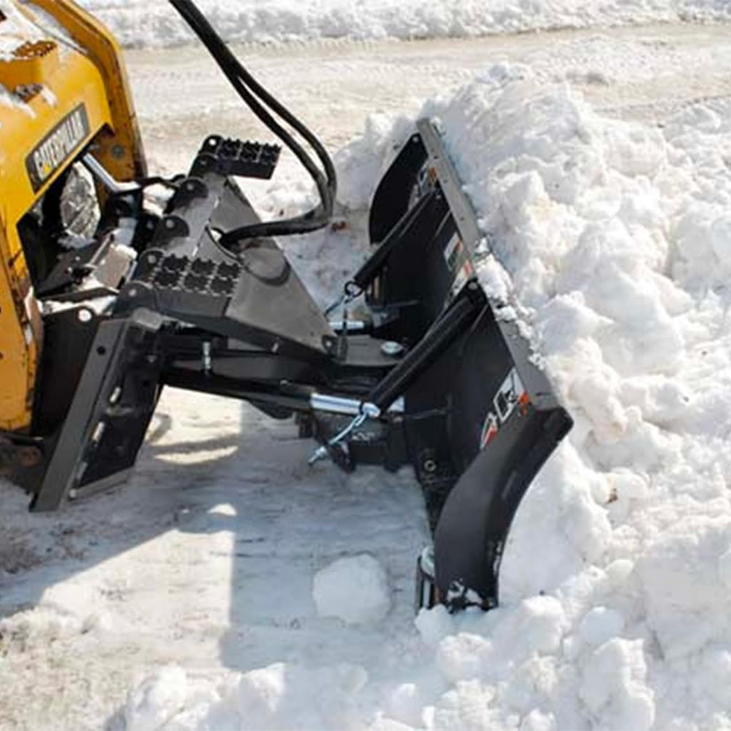 84" Heavy-Duty Hydraulic Skid Steer Snow Plow Dozer Blade | Universal Quick Attach Snow Pusher, Spring Shock