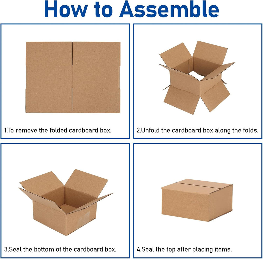 100 Packs 4x4x2 Shipping Boxes for Small Business