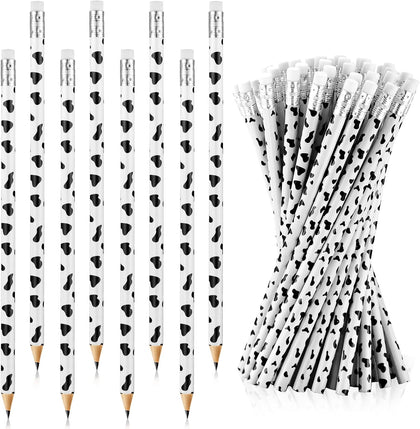 48 Pcs Cow Print Pencils Cow Party Supplies for Office School Animal Lover Farm Christian Charity Donation Decorative