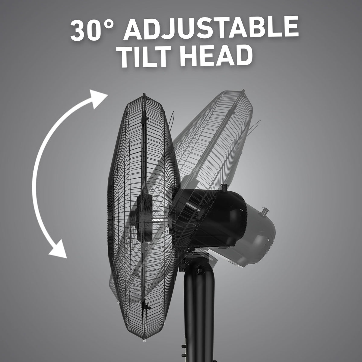 18" Oscillating Stand Fan 3-Speed Adjustable Height 30° Tilt