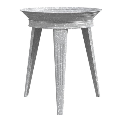 Galvanized Metal Outdoor Bird Bath, 2 Inch Bird Bath Bowl and 3 Legged Bird Bath Stand for Patio and Deck, Vintage