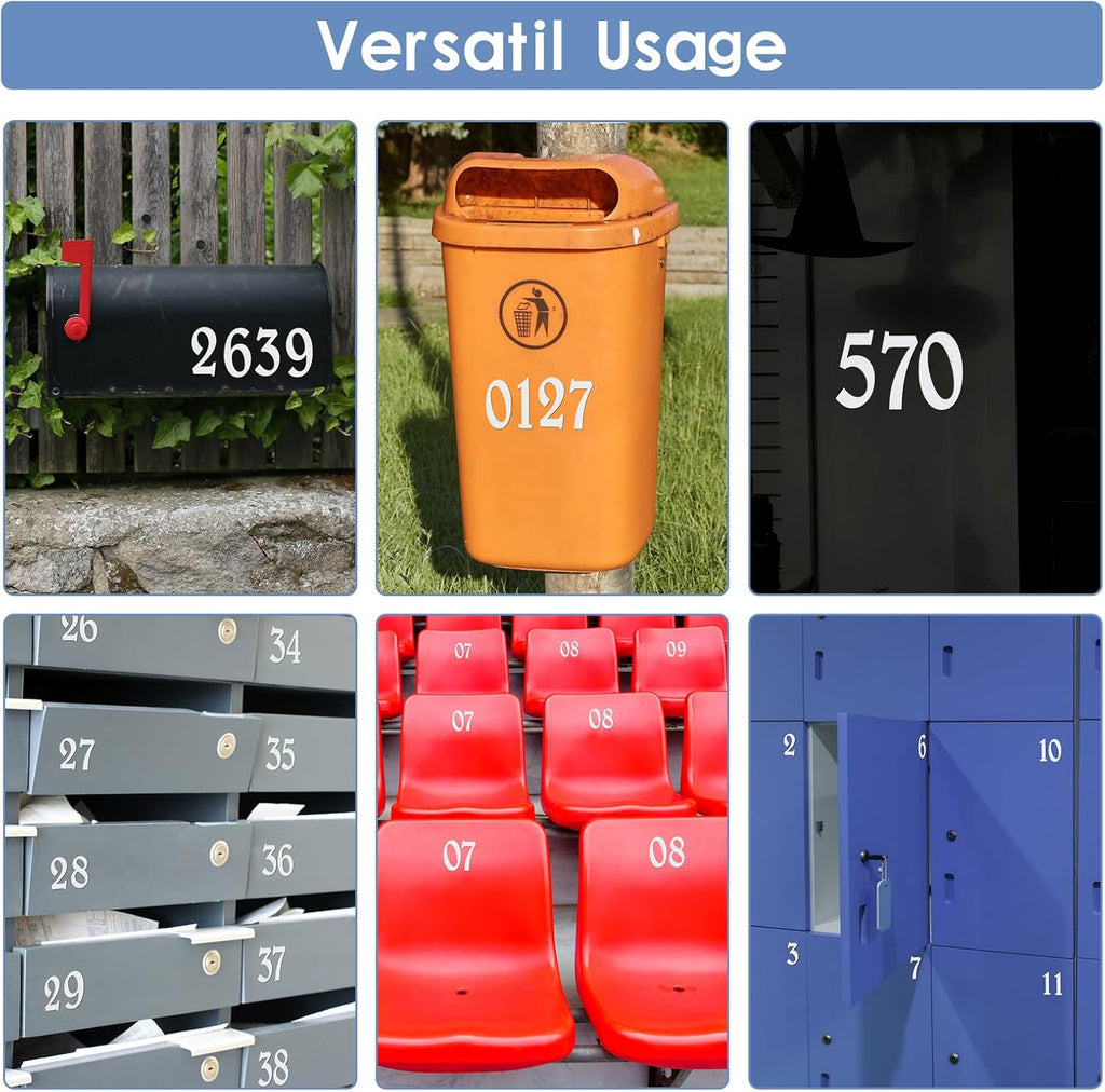 Reflective Mailbox Numbers Sticker Decal Die Cut Elegant Style Vinyl Number 2" Self Adhesive 6 Sets for Mailbox