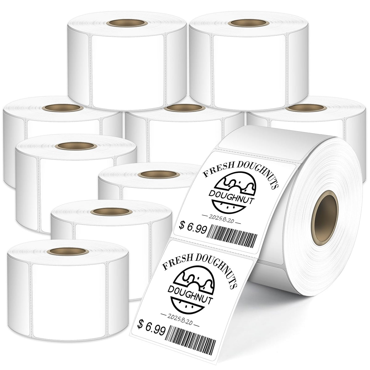 7500 Direct Square Thermal Labels 2" x 2", QR Code&Barcode Stickers