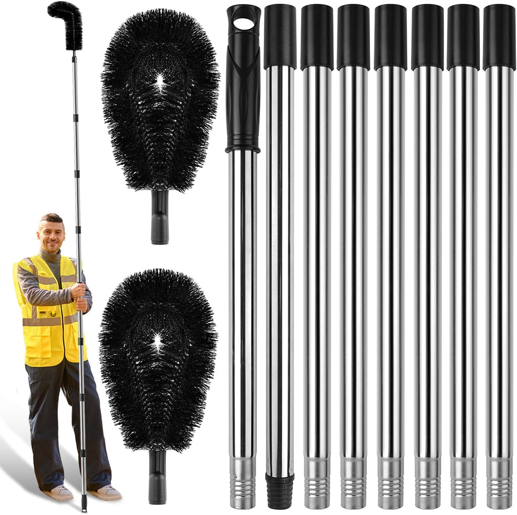Gutter Cleaning Tools from The Ground, RV Rain Gutter Cleaning Brush with Pole, No Ladder Needed for Removing Leaves