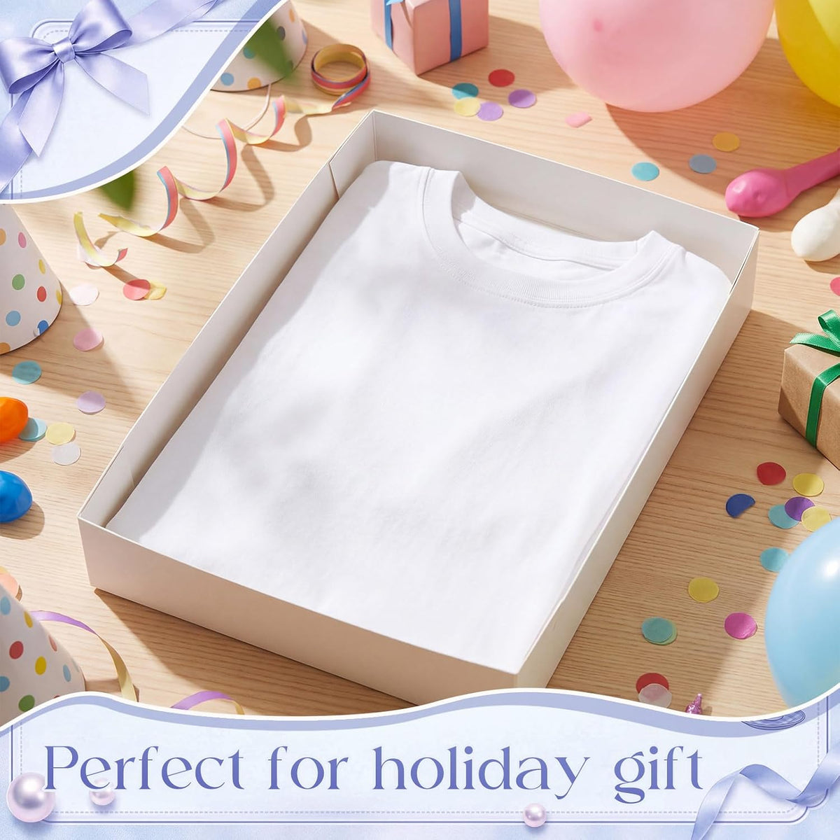 6 Pcs Large Shirt Gift Boxes with Lids Birthday Clothing Wrap