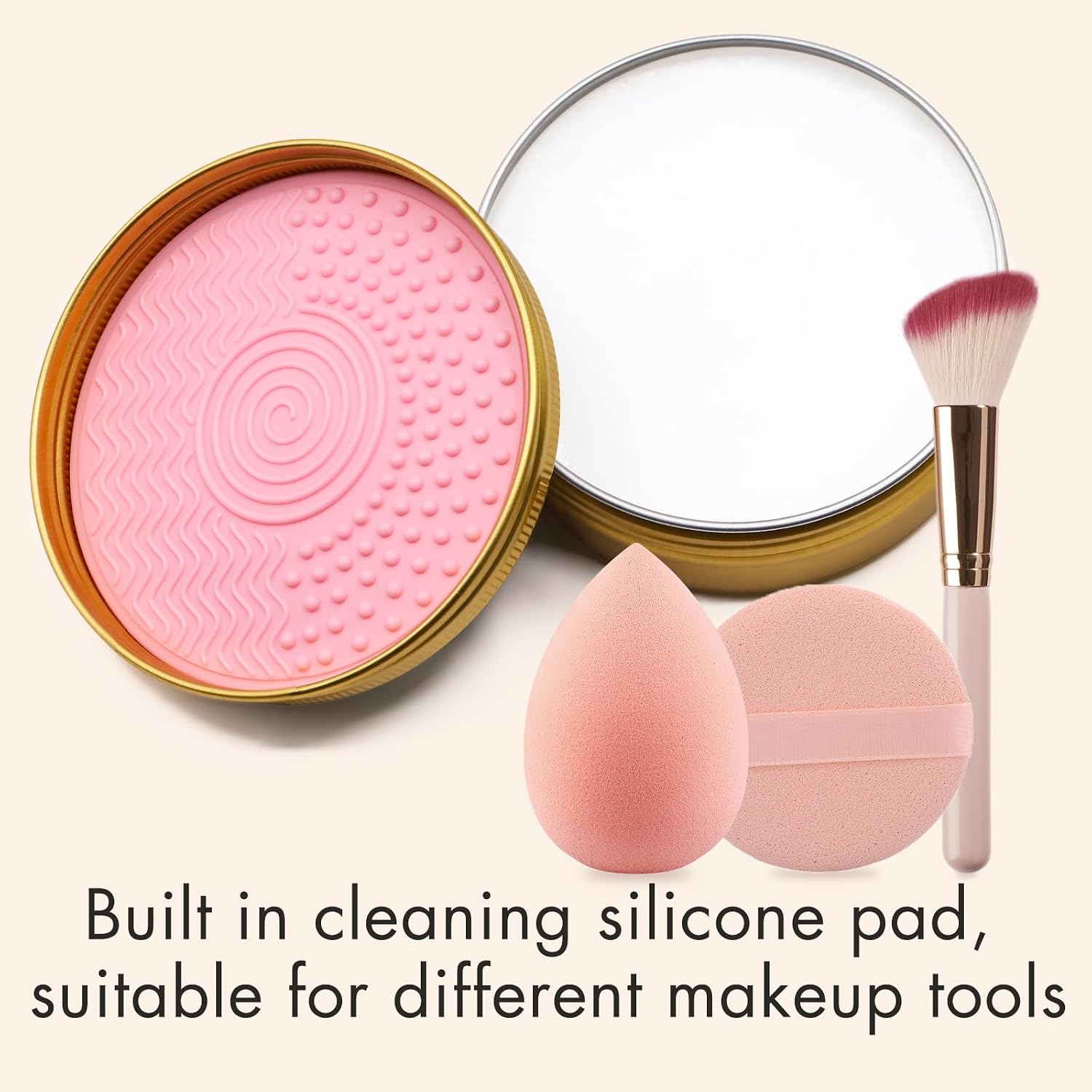 Makeup Brush Cleaner Solid Brush & Sponge Soap With Silicone Cleaning Pad, Vegan, Deep Cleaning, No Residue(100g/3.53oz)