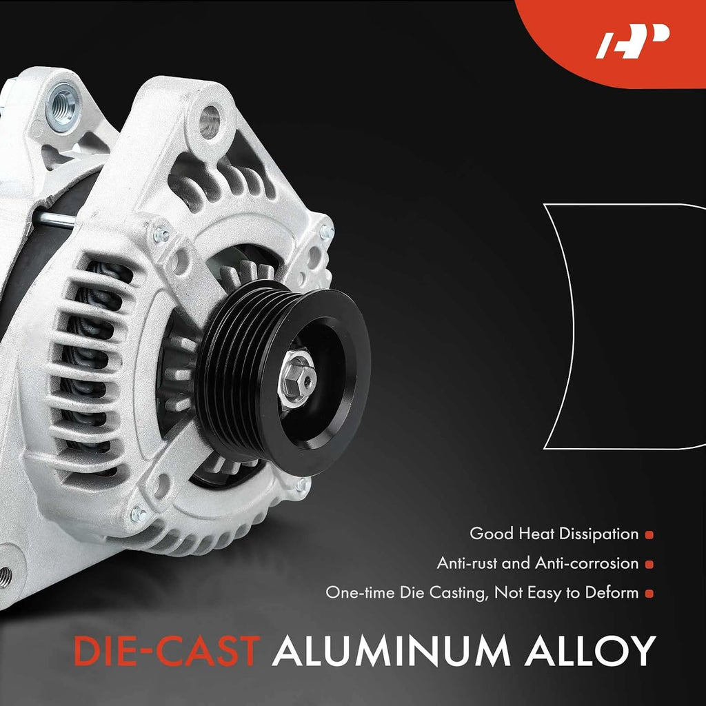 A-Premium Alternator, 12V 150A 6-Groove Pulley CW, Compatible with Toyota