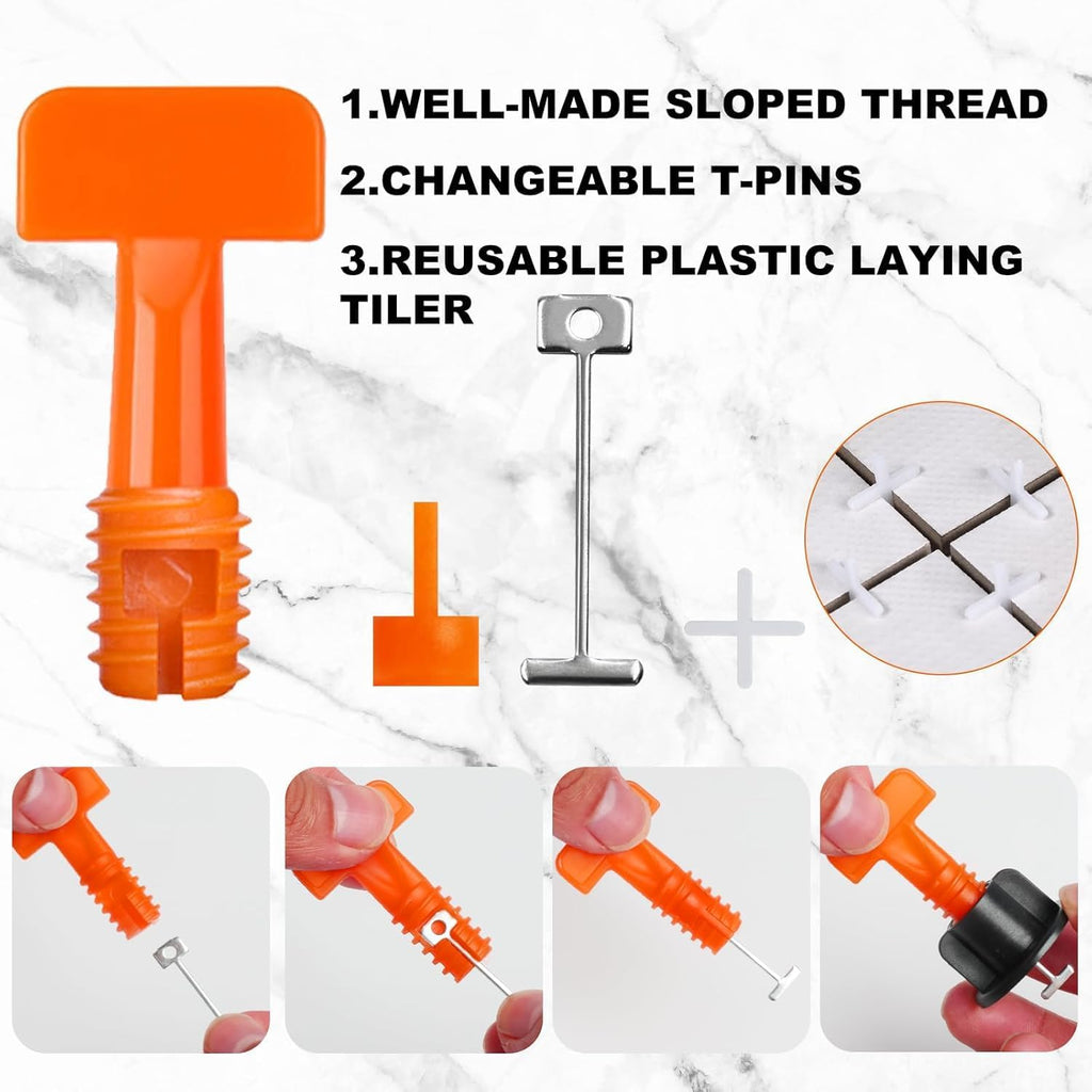 250PCS Tile Leveling System Kit, 1/16 Inch Tile Spacers
