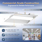 2x2 LED Troffer Light, 5 Wattages, 5CCT, 0-10V Dimmable, 24 Pack