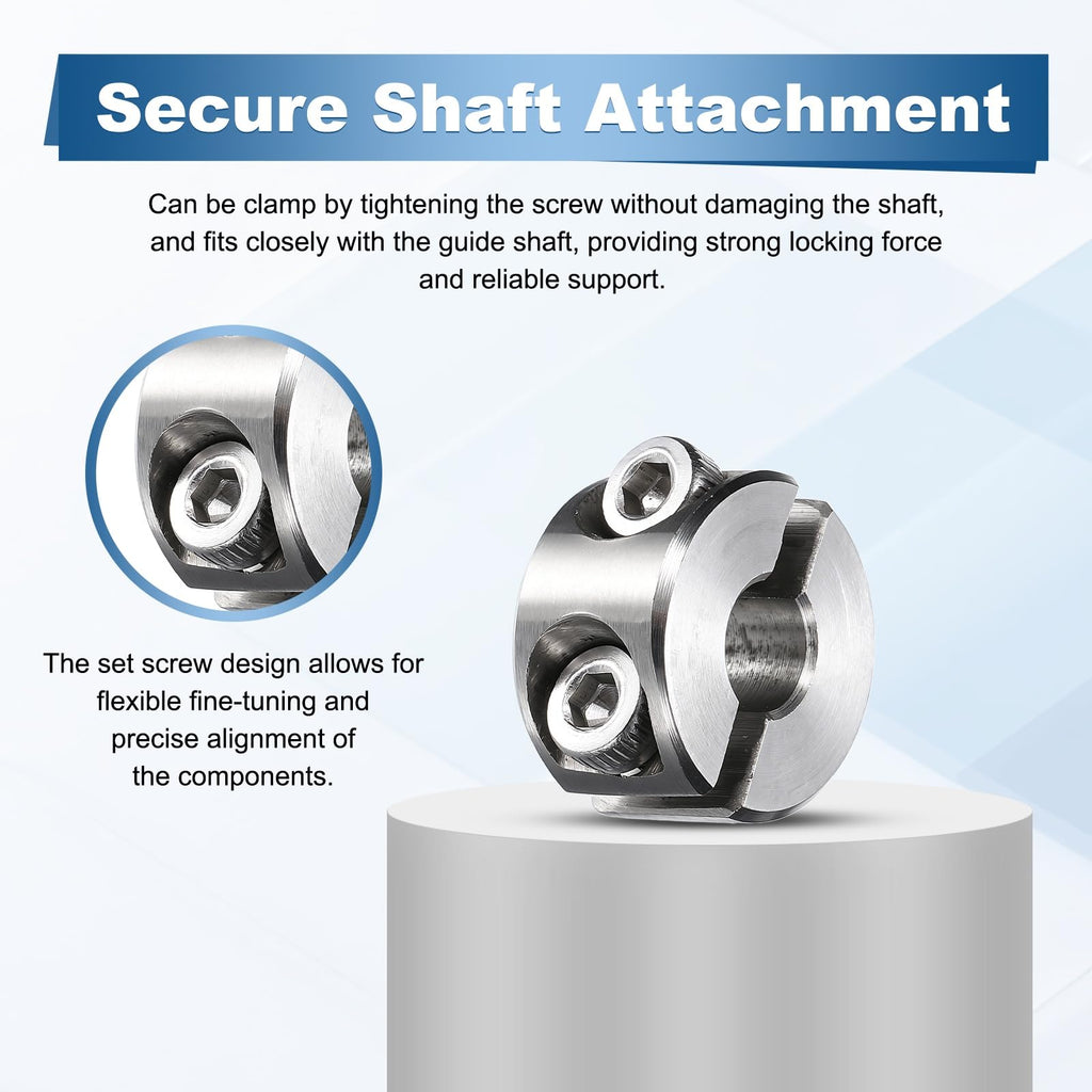 MECCANIXITY 2Pcs Double Split Shaft Collars 6mm Bore Clamping Collar Silver