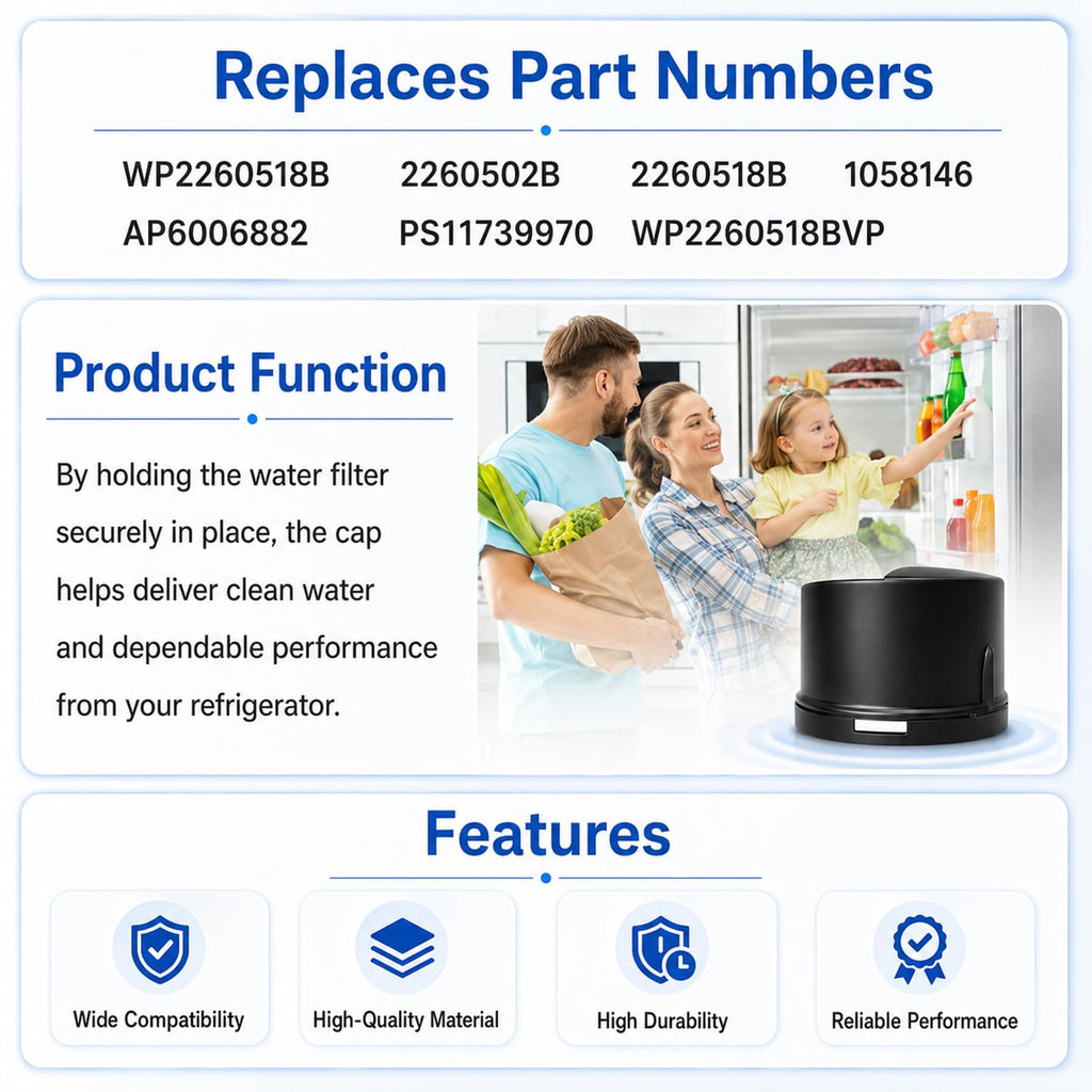 2260518B Refrigerator Water Filter Cap Replacement, for Whirlpool