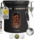Coffee Canister with Window, Airtight Stainless Steel Container, 16OZ | Kitchen Food Storage Pantry Organizers for