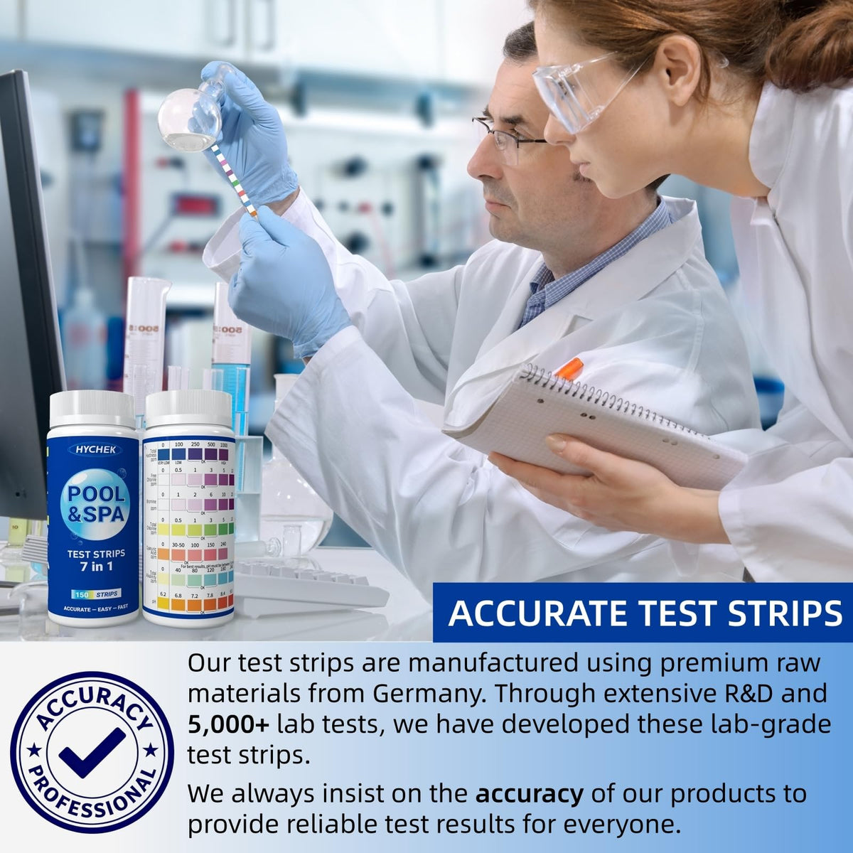 7 in 1 Accurate Pool Test Strips, 150-Count Hot Tub & Spa Test Strip