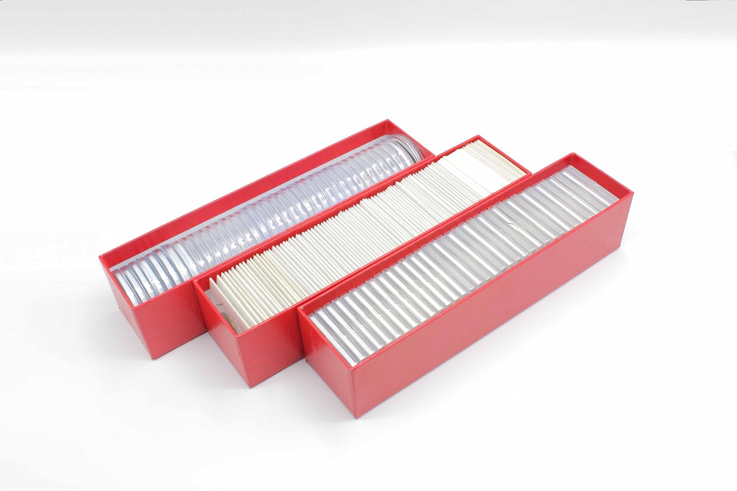 3-Pack 2x2 inch cardboard SINGLE ROW 2x2 Coin Storage Box | suitable for collecting 2x2 inch paper & plastic coin