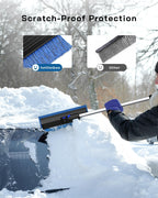 55.7" Snow Brush and Ice Scrapers for Car Windshield, Blue | Extra Long, Multi-Functional Detachable, Foam Grip, 270°